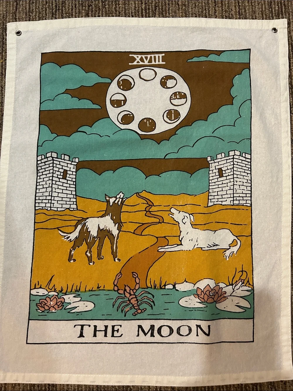 URBAN OUTFITTERS Set of 3 Tarot Card Art Wall Tapestries - Moon, Sun & Star